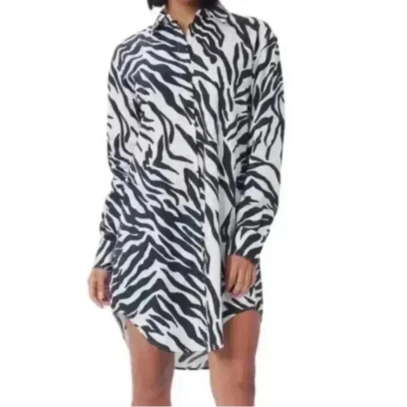 NWT Lita by Ciara Zebra shirt dress XS - Picture 1 of 14